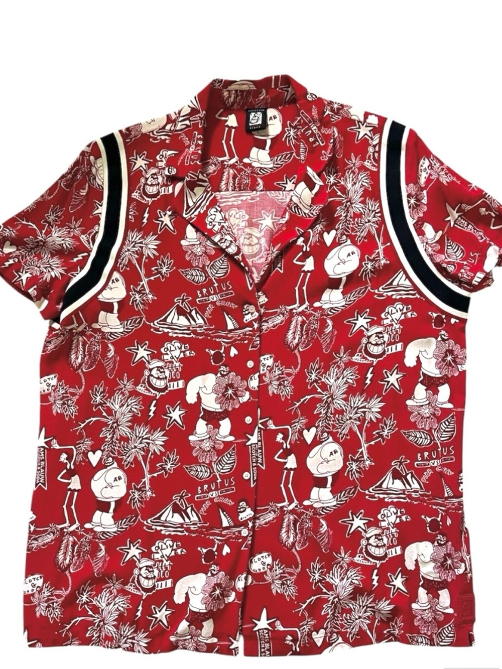 Popeye fans! Scotch & Soda Brutus Hawaiian Shirt Short Sleeve Button Front  XL